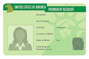 an image representing a United States green card in which the EB-5 visa is seen as a pathway to