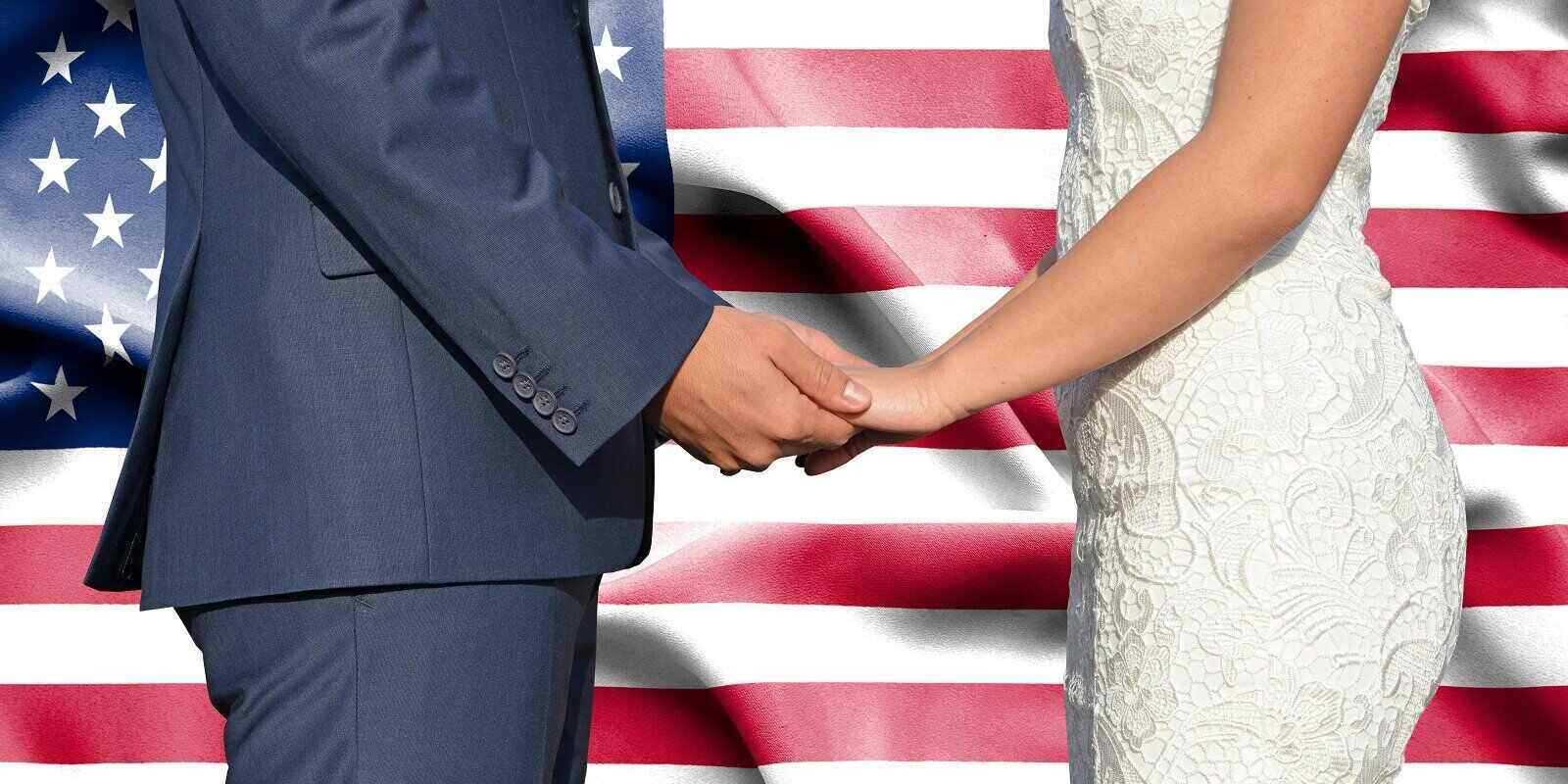 conceptual photograph of marriage in united states of america