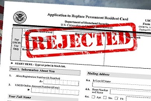 green card application rejected