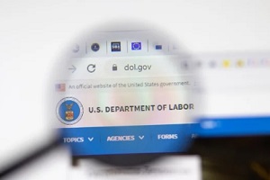 us department of labor website under magnifying glass