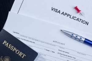 visa application form with passport